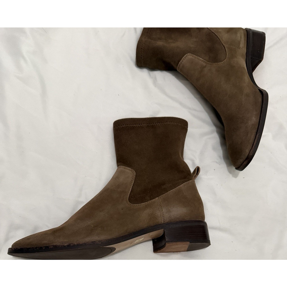 LOUISE et CIE Silko Pull On Ankle Boots Booties Sz. 9M Taupe Brown Suede Leather - Picture 6 of 13